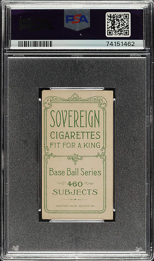 1909-1911 T206 White Border John McGraw Portrait with Cap PSA VG-EX 4 - Sovereign 460 Back