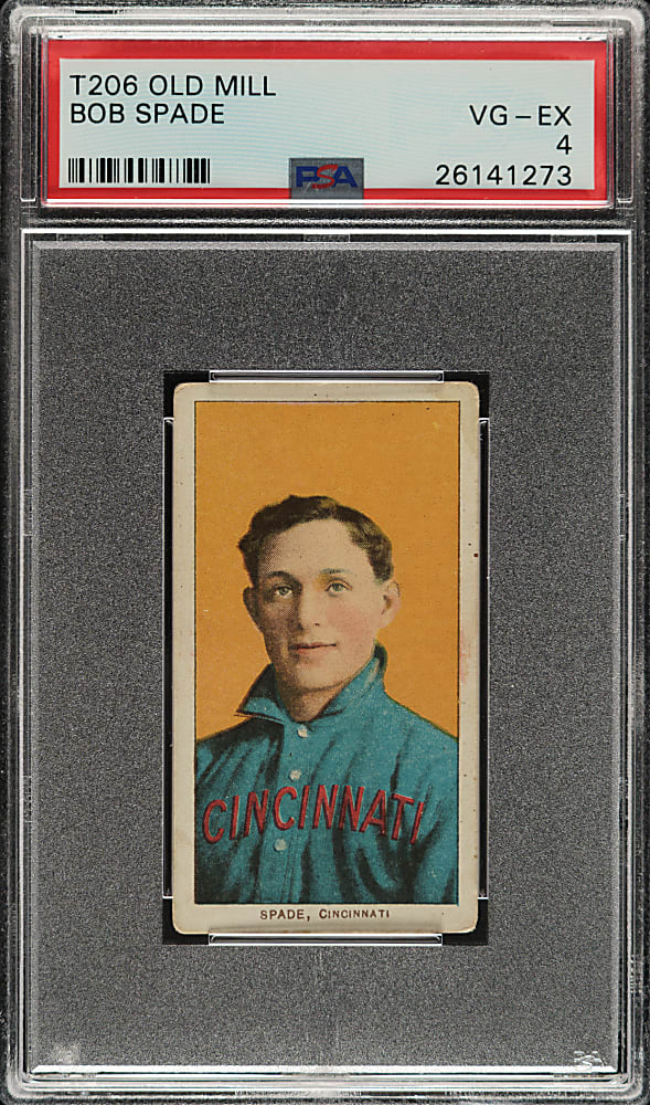 1909-1911 T206 White Border Bob Spade PSA VG-EX 4 - Old Mill Back