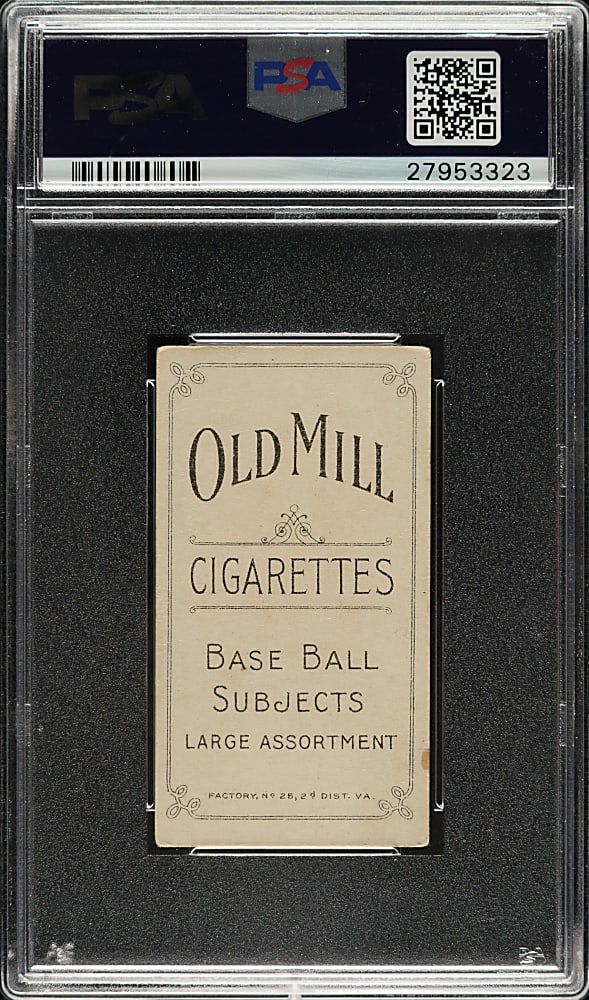 1909-1911 T206 White Border Neal Ball Cleveland PSA VG-EX 4 - Old Mill Back