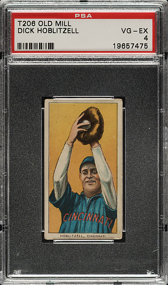 1909-1911 T206 White Border Dick Hoblitzell PSA VG-EX 4 - Old Mill Back