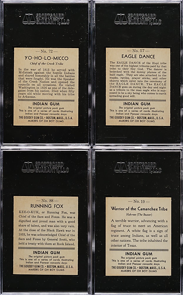 1947 R773 Goudey "Indian Gum" SGC-Graded Collection (36)