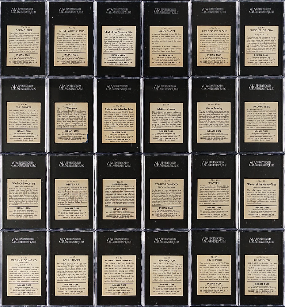 1947 R773 Goudey "Indian Gum" SGC-Graded Collection (36)
