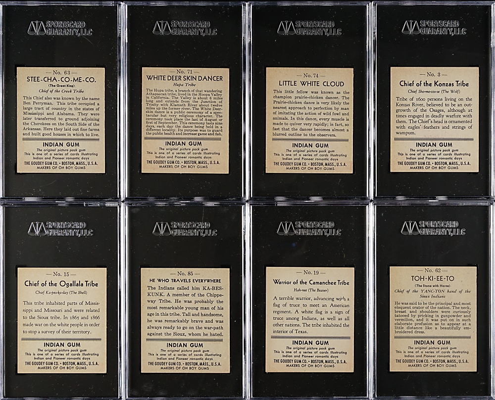 1947 R773 Goudey "Indian Gum" SGC-Graded Collection (36)
