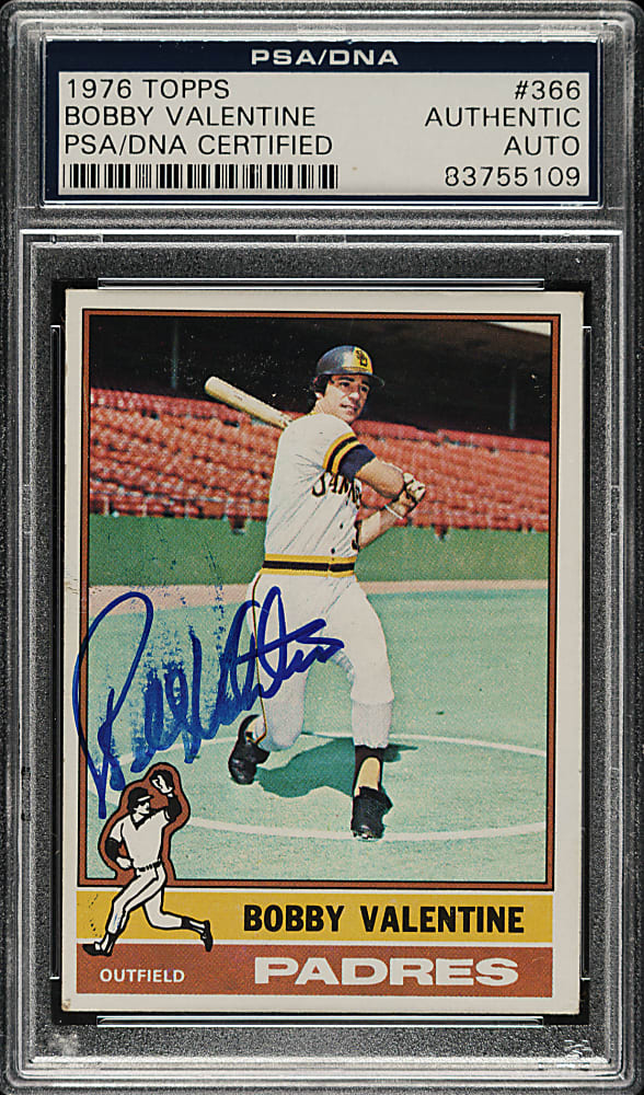 Signed 1976 Topps #366 Bobby Valentine - PSA/DNA