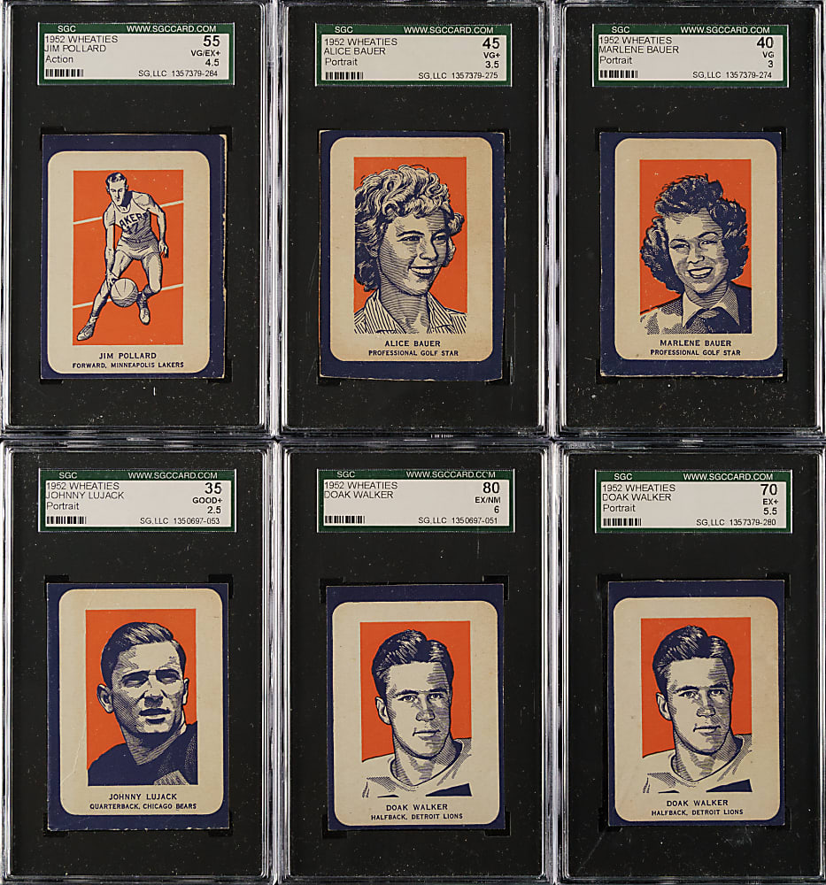 1952 Wheaties Collection (37) Including 10 SGC-Graded Cards