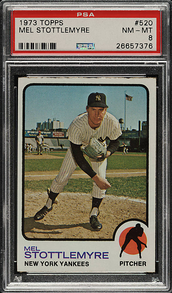 1973 Topps #520 Mel Stottlemyre PSA NM-MT 8
