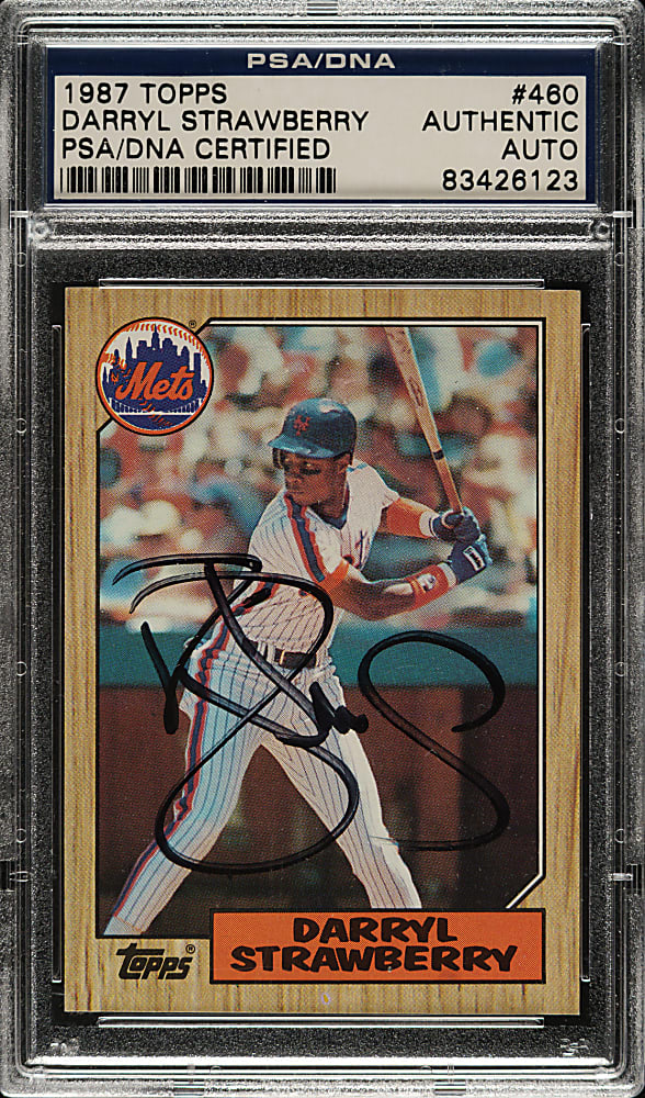 Signed 1987 Topps Tiffany #460 Darryl Strawberry - PSA/DNA