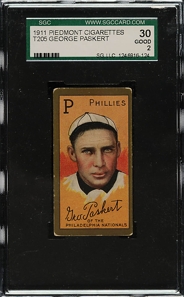 1911 T205 Gold Border George Paskert SGC GOOD 30