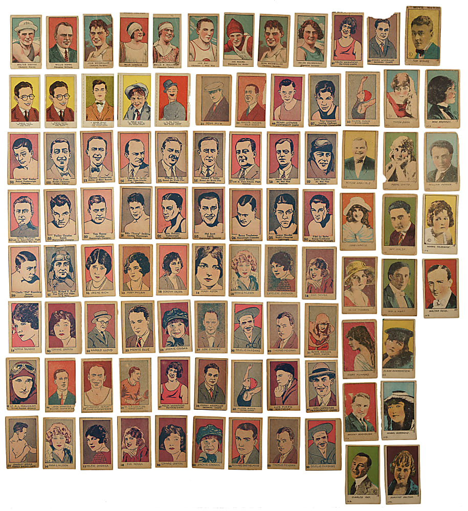 1919 to 1928 Strip-Card Collection (98) Including W512 Partial Set (32/50)