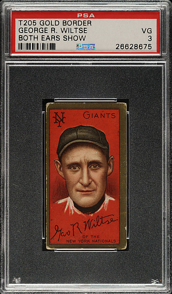 1911 T205 Gold Border George Wiltse Both Ears Show PSA VG 3 - Polar Bear Back