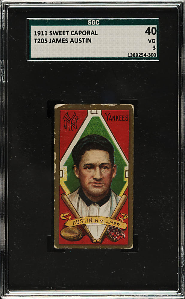 1911 T205 Gold Border Jimmy Austin SGC VG 40