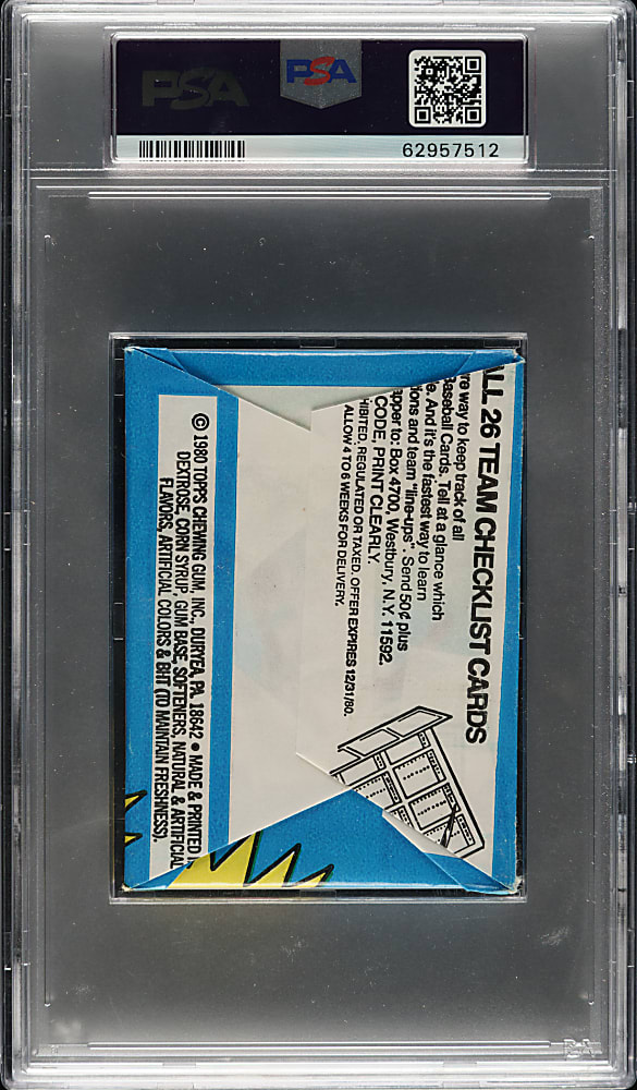 1980 Topps Unopened Wax Pack PSA NM 7