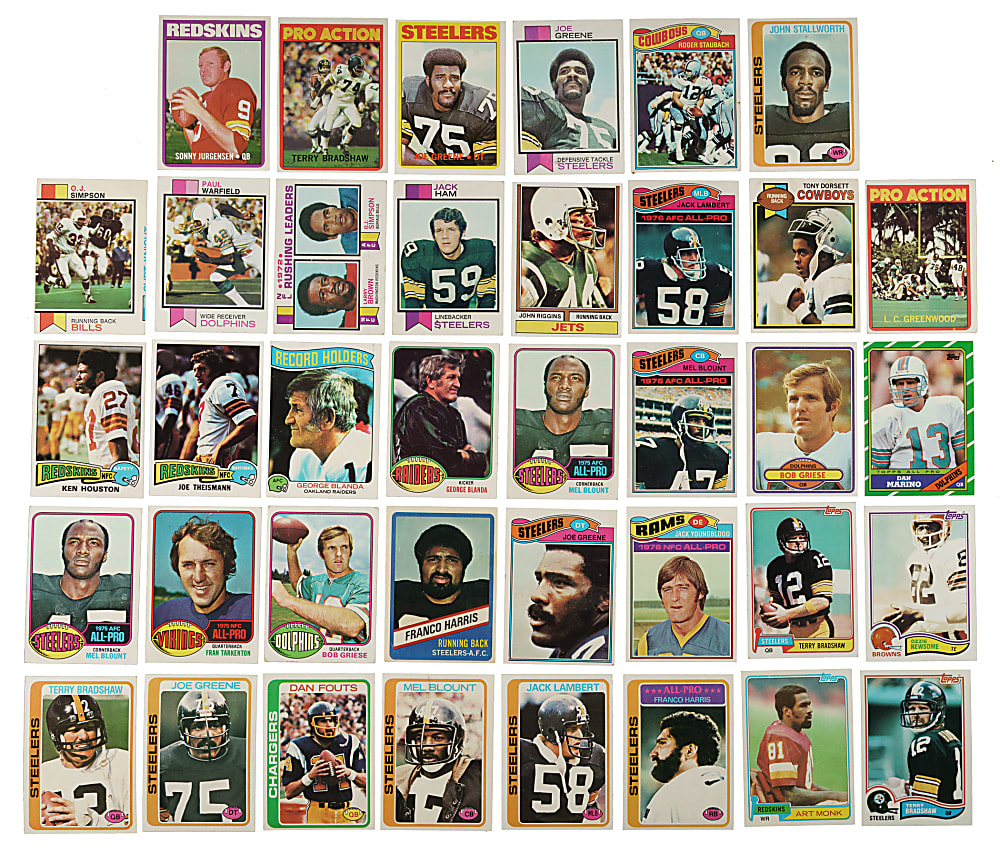 1972 to 1986 Topps and Wonder Bread Football Collection (331) Including 130+ Hall of Famers