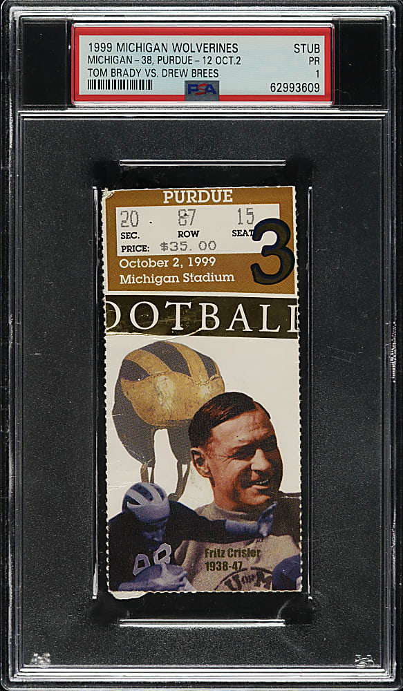 October 12, 1999 Michigan Wolverines (vs. Purdue Boilermakers) Ticket Stub PSA POOR 1