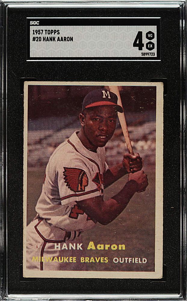 1957 Topps #20 Hank Aaron SGC VG/EX 4