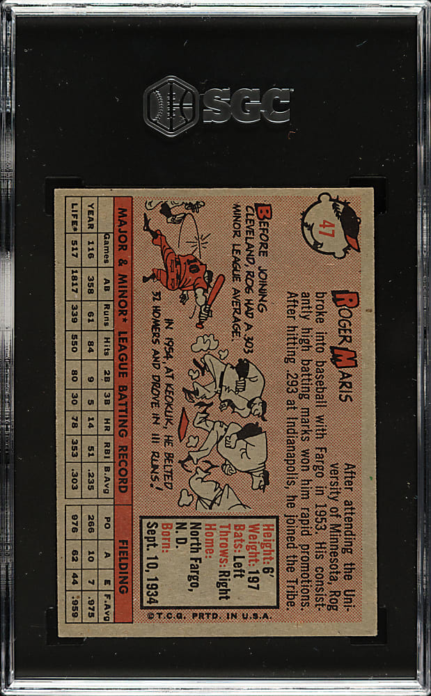 1958 Topps #47 Roger Maris Rookie SGC EX 5