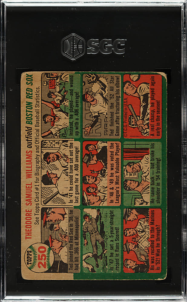 1954 Topps #250 Ted Williams SGC VG 3