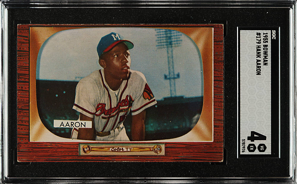 1955 Bowman #179 Hank Aaron SGC VG/EX 4