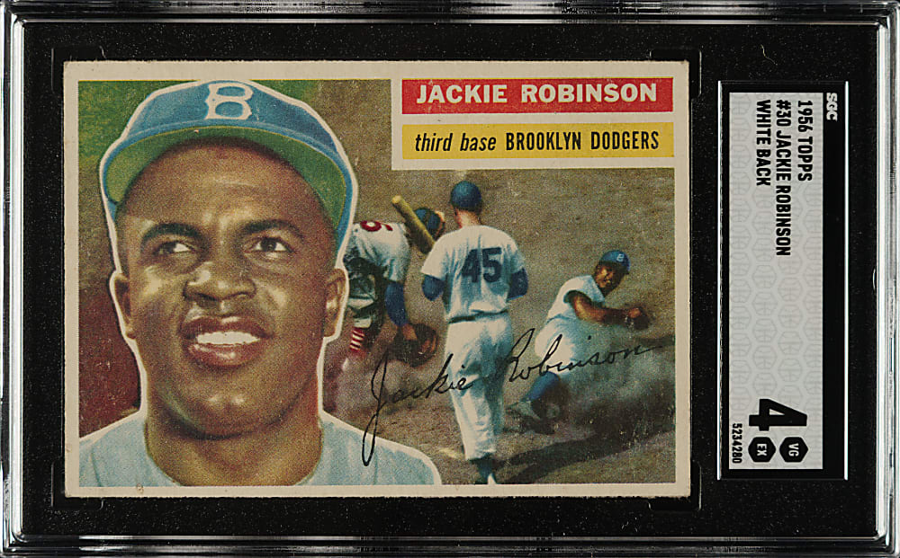 1956 Topps #30 Jackie Robinson White Back SGC VG/EX 4