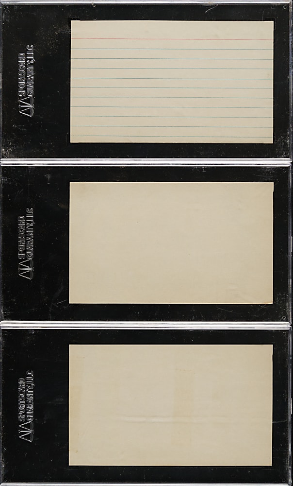 Fred Clarke, Jim Turner and Saul Rogovin Signed Index Card and Cut Signature Trio - SGC