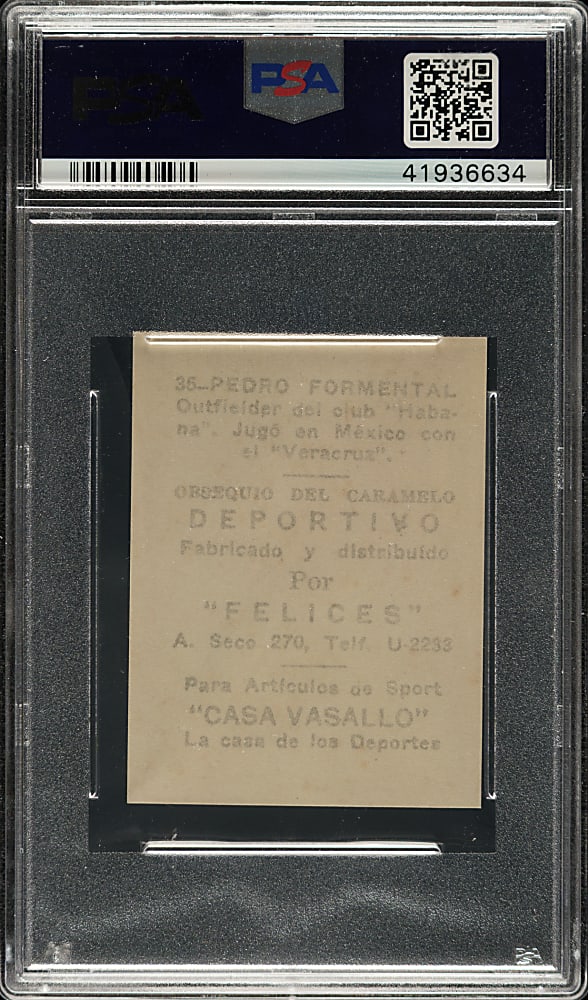 1946-1947 Caramelo Deportivo #35 Pedro Formental PSA MINT 9