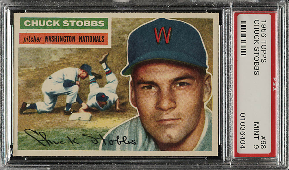 1956 Topps #68 Chuck Stobbs White Back PSA MINT 9