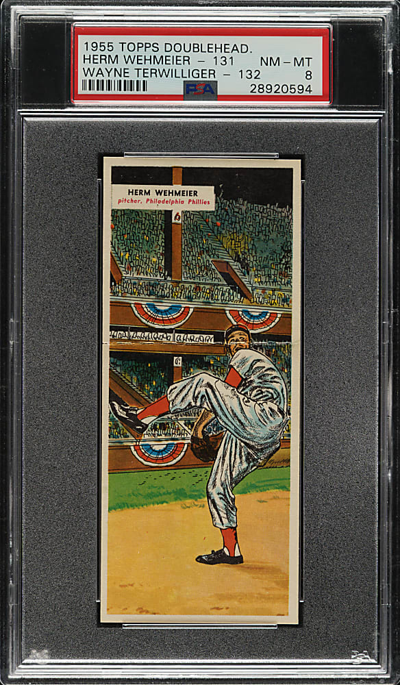 1955 Topps Doubleheaders #131/132 Herm Wehmeier/Wayne Terwilliger PSA NM-MT 8