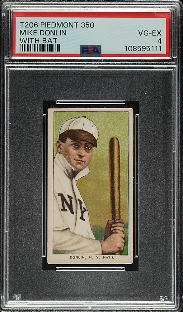 1909-1911 T206 White Border Mike Donlin with Bat PSA VG-EX 4