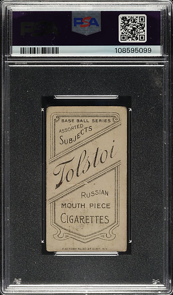 1909-1911 T206 White Border John McGraw Glove at Hip PSA GOOD 2 - Tolstoi Back