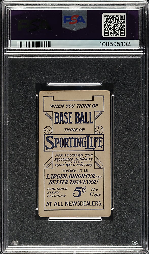 1910-1911 M116 Sporting Life Roger Bresnahan Blue Background PSA GOOD+ 2.5