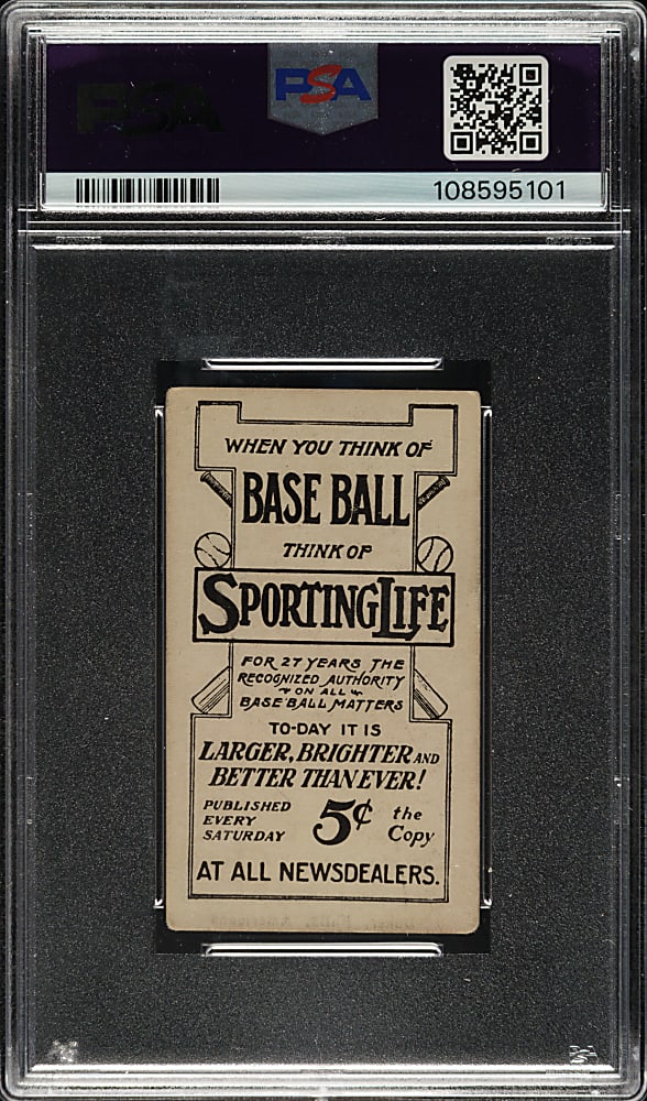 1910-1911 M116 Sporting Life Frank "Home Run" Baker Black Back PSA GOOD+ 2.5