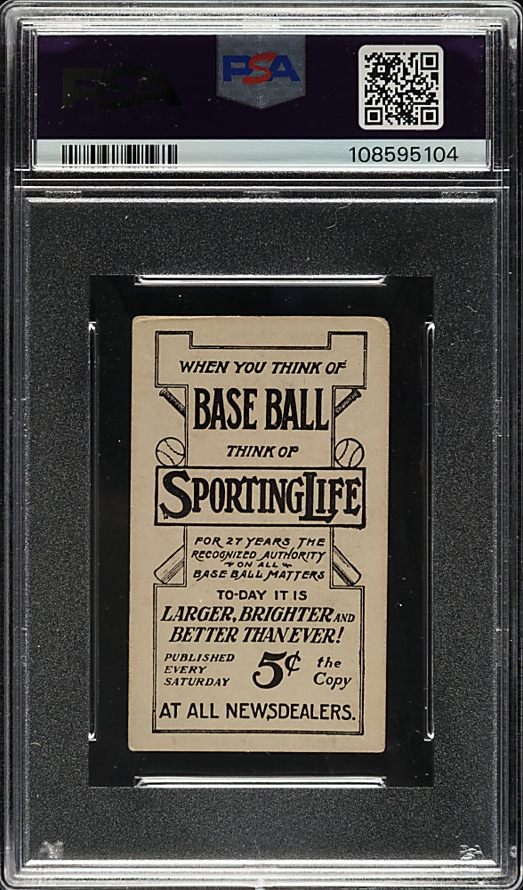 1910-1911 M116 Sporting Life Johnny Evers Black Back PSA VG 3