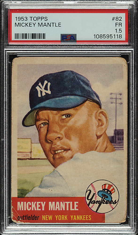 1953 Topps #82 Mickey Mantle PSA FAIR 1.5