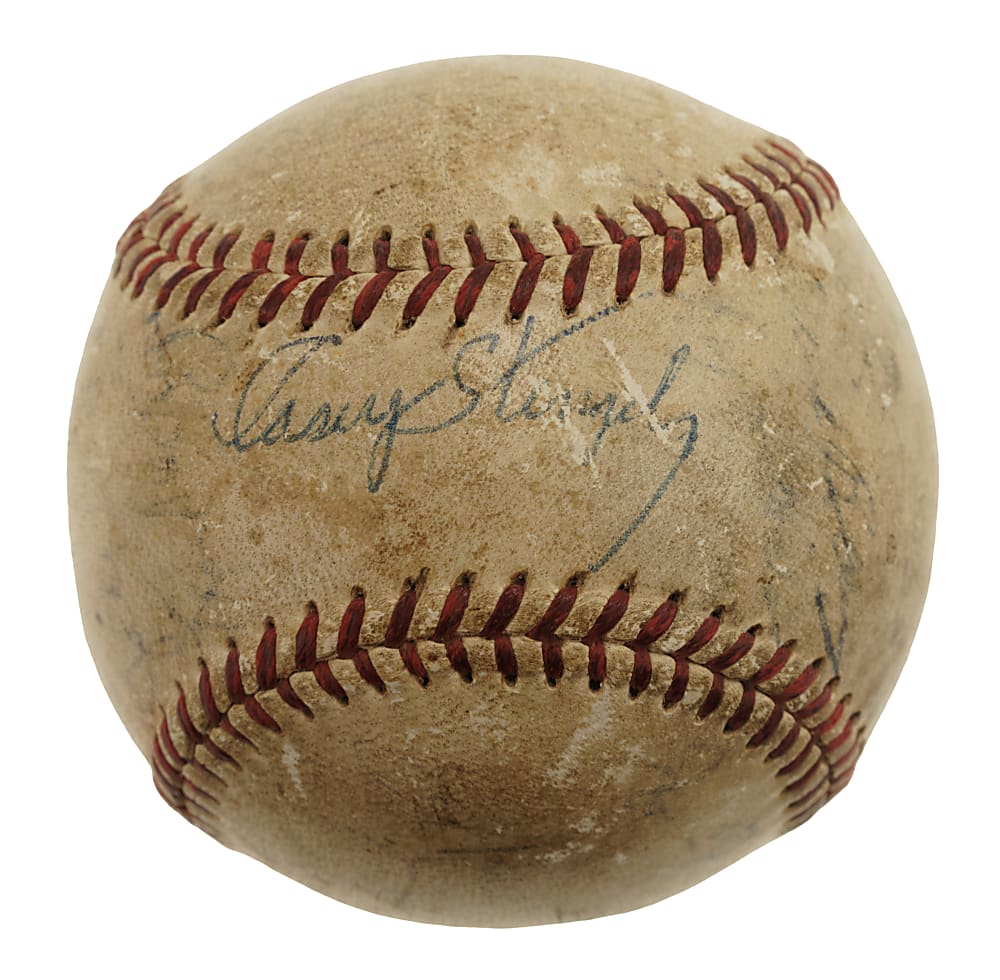 1950s Multi-Signed Baseball with Casey Stengel