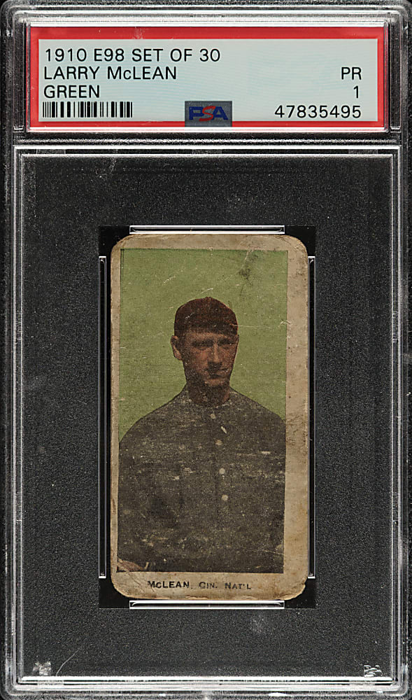 1910 E98 Anonymous "Set of 30" Larry McLean PSA POOR 1 - Green Background