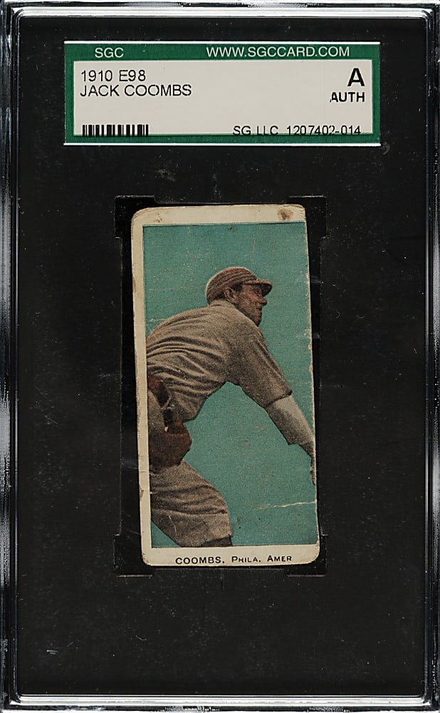 1910 E98 Anonymous "Set of 30" Jack Coombs SGC Authentic - Blue Background