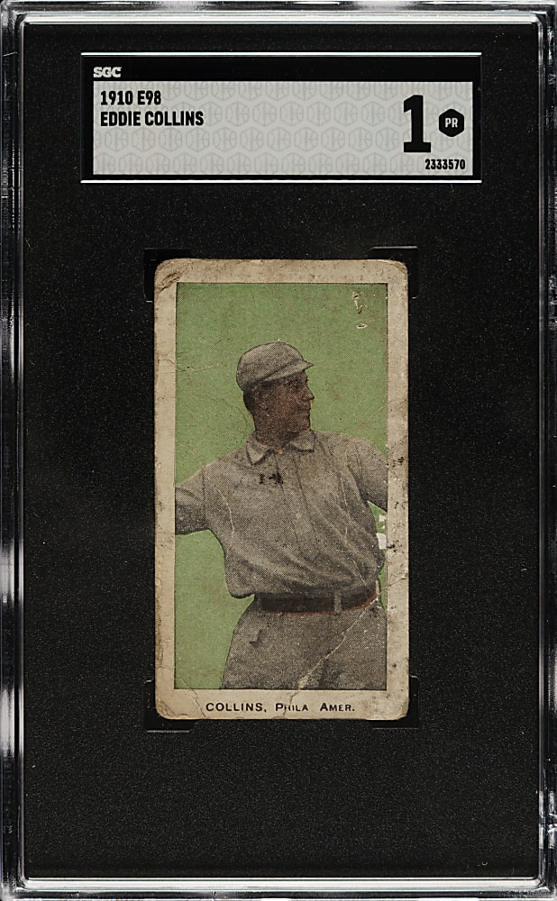 1910 E98 Anonymous "Set of 30" Eddie Collins SGC POOR 1 - Green Background