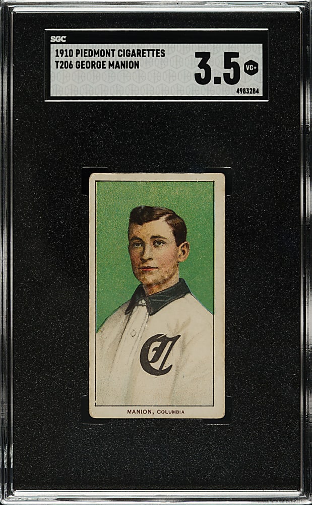 1909-1911 T206 White Border George Manion Southern Leaguer SGC VG+ 3.5