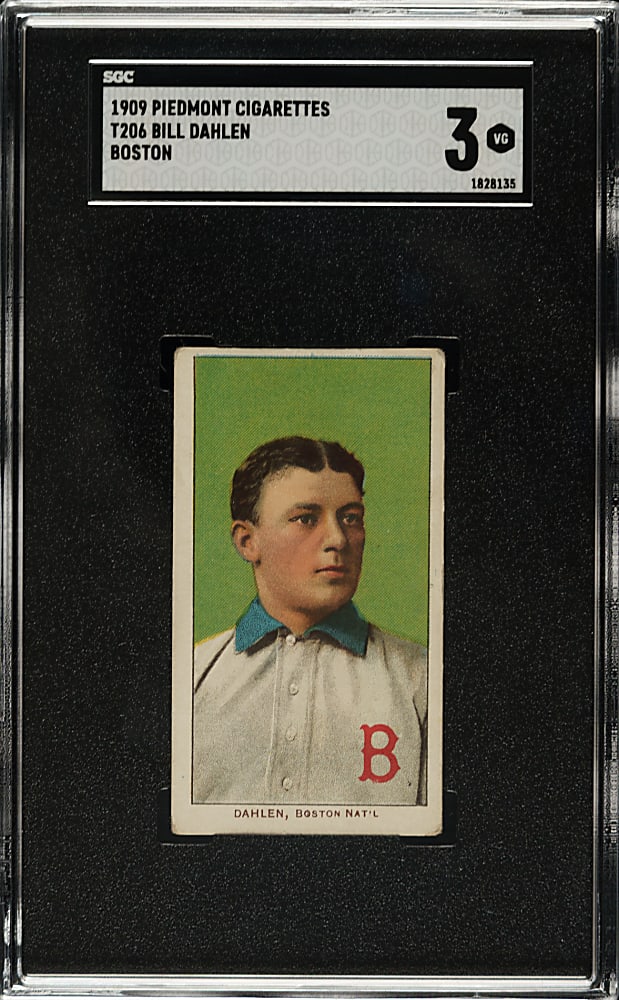 1909-1911 T206 White Border Bill Dahlen Boston SGC VG 3
