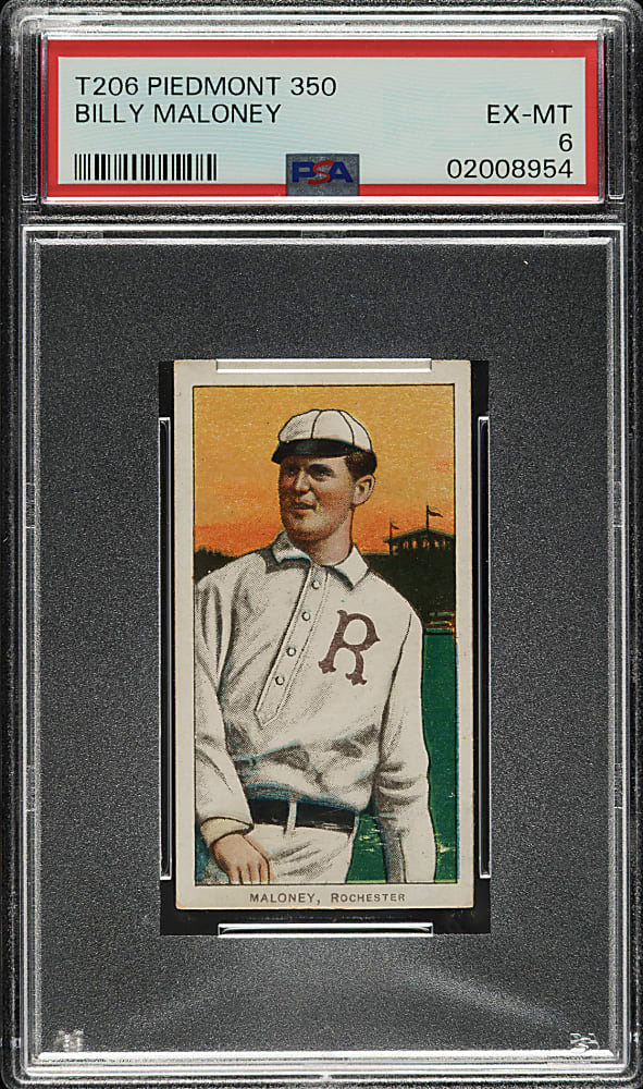 1909-1911 T206 White Border Billy Maloney PSA EX-MT 6
