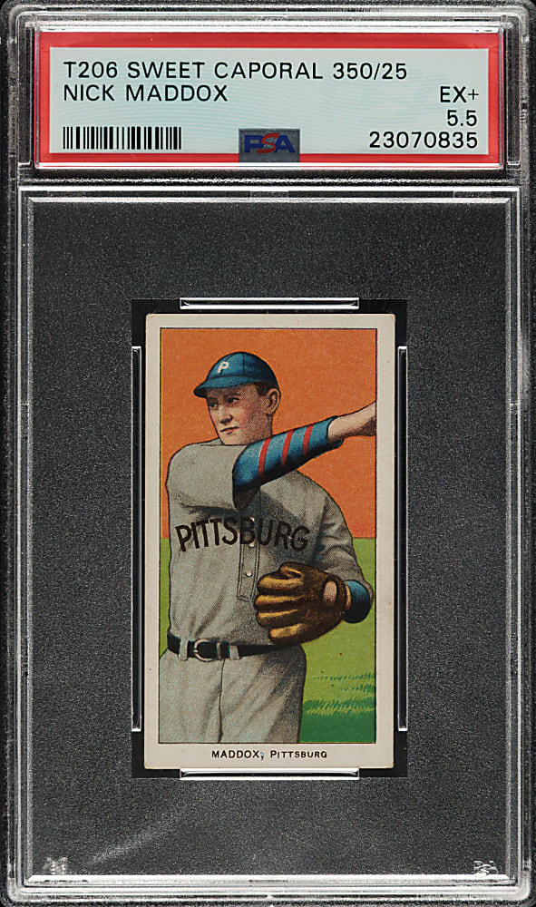 1909-1911 T206 White Border Nick Maddox PSA EX+ 5.5