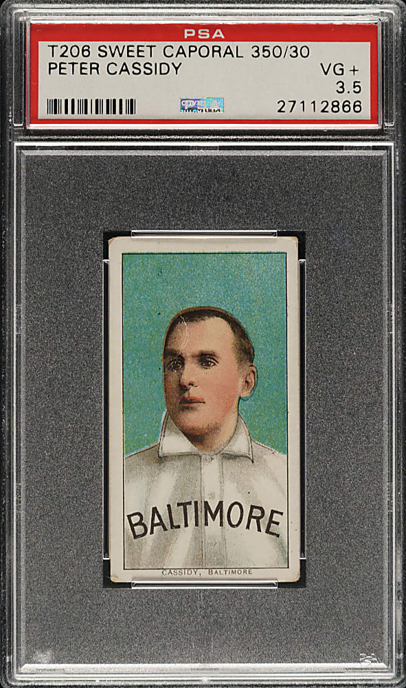 1909-1911 T206 White Border Peter Cassidy PSA VG+ 3.5