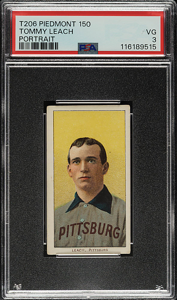 1909-1911 T206 White Border Tommy Leach Portrait PSA VG 3