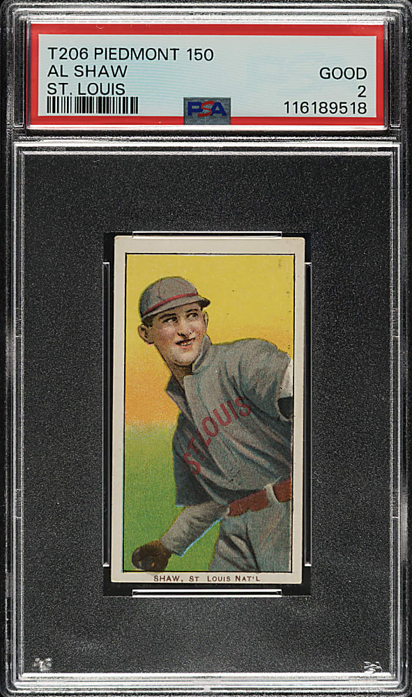 1909-1911 T206 White Border Al Shaw PSA GOOD 2
