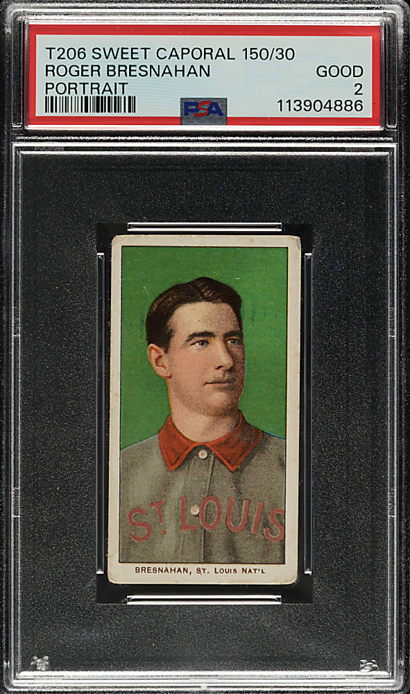 1909-1911 T206 White Border Roger Bresnahan Portrait PSA GOOD 2
