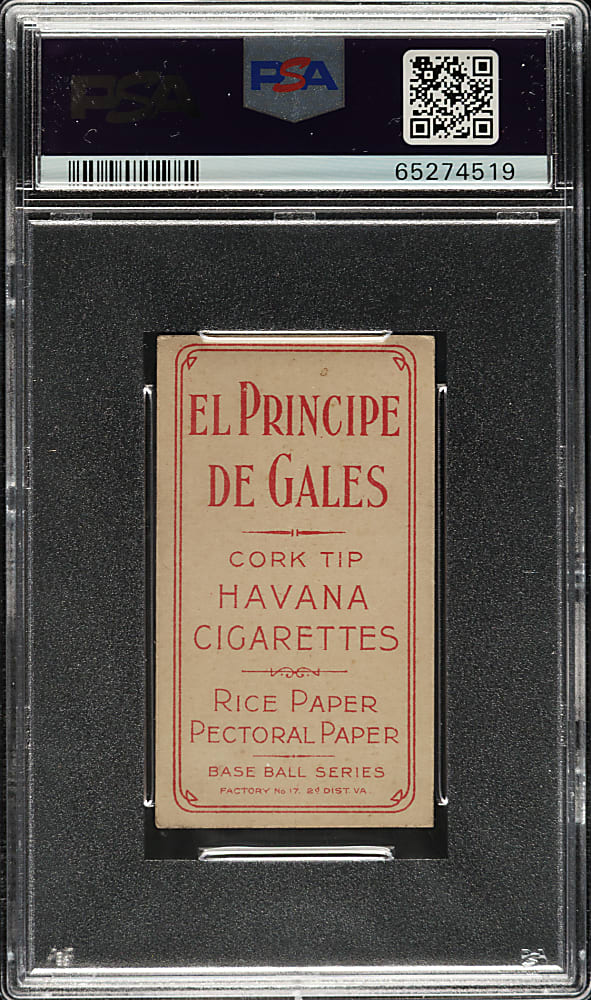 1909-1911 T206 White Border Bill Bradley with Bat PSA VG-EX+ 4.5 - El Principe de Gales Back