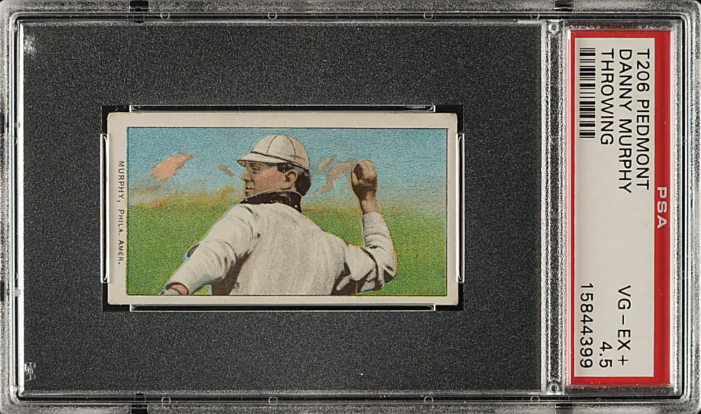 1909-1911 T206 White Border Danny Murphy Throwing PSA VG-EX+ 4.5