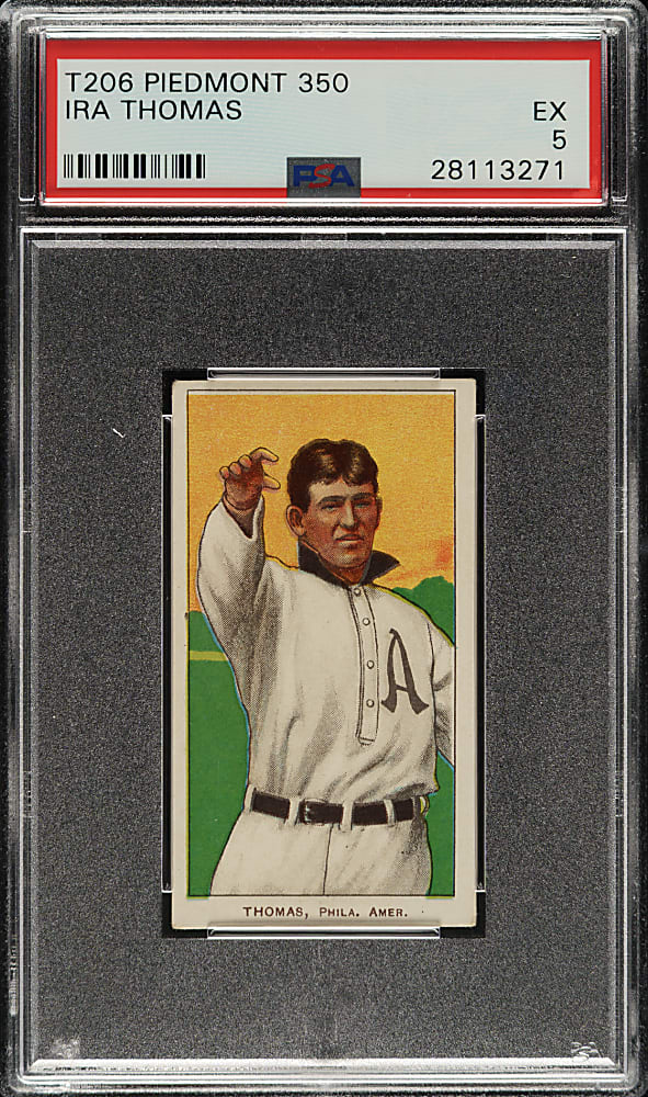 1909-1911 T206 White Border Ira Thomas PSA EX 5
