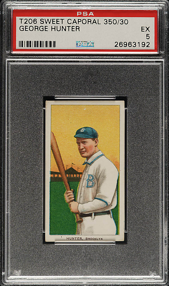 1909-1911 T206 White Border George Hunter PSA EX 5