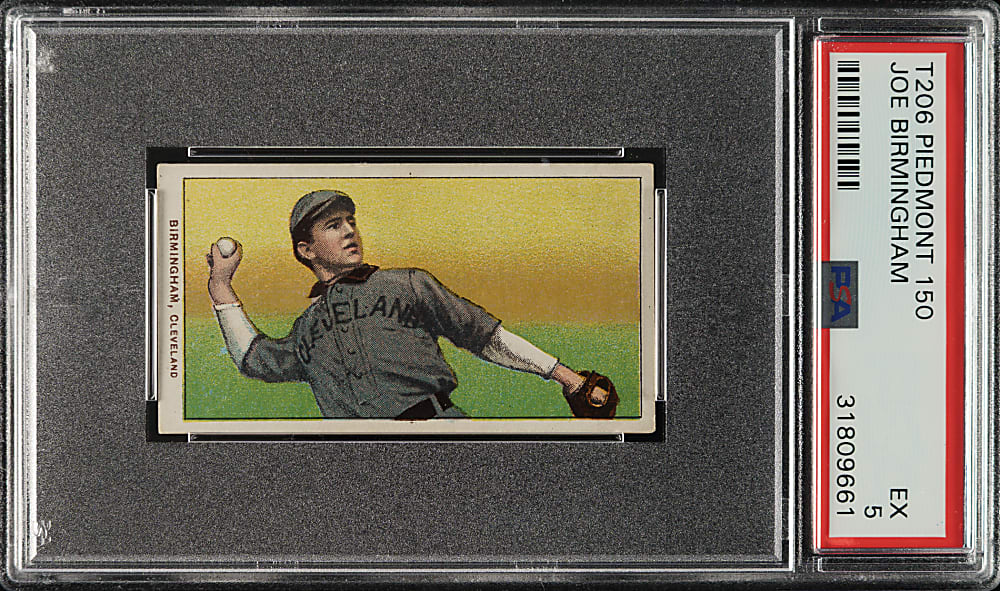1909-1911 T206 White Border Joe Birmingham PSA EX 5
